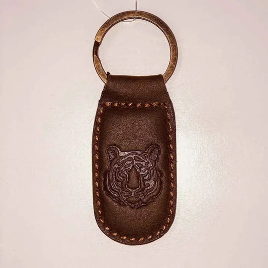 Tiger Leather Embossed Keychain